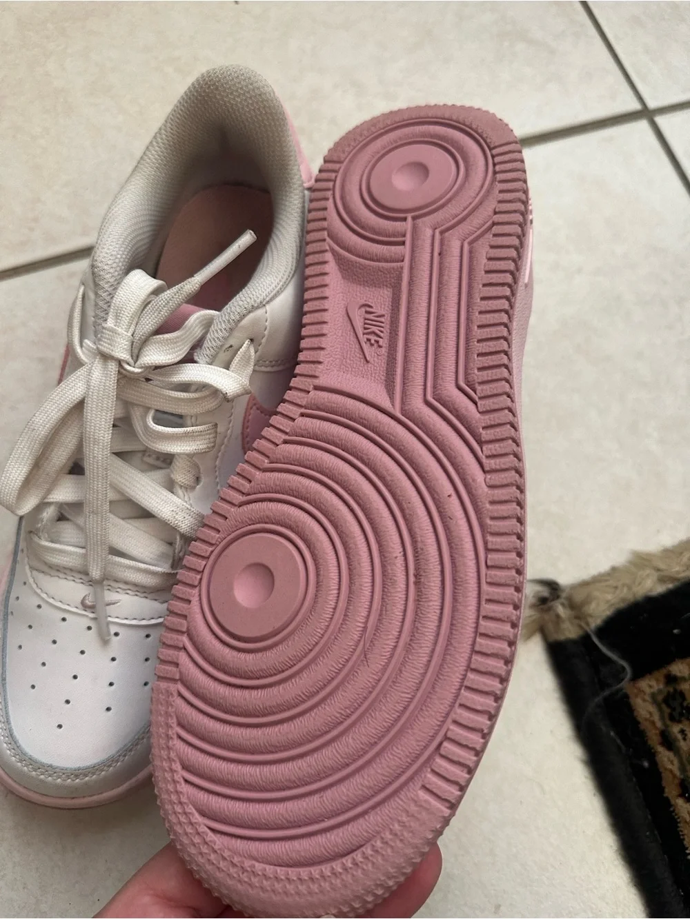 Nike White and Pink Low-Top Sneakers